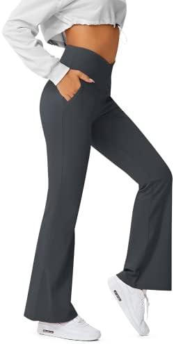 מכנסי יוגה התלקחות של הגלי נשים-חותלות התלקחות מוצלבות חמאתיות רכות גבוהות מותן אימון מכנסי מגפיים מזדמנים