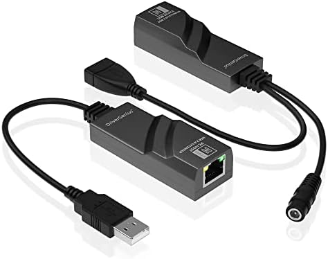 Drivergenius NT50 USB 2.0 Ethernet מאריך מעל CAT5E/CAT6/CAT7 - רשת USB RJ45 משחזר מאריך עד 165ft תואם עבור WIN/Mac/Ubuntu