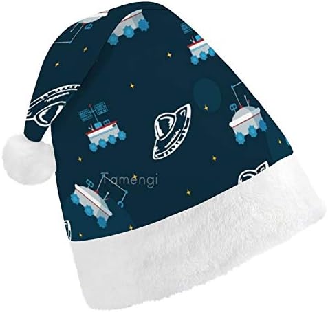 חג המולד סנטה כובע, כחול חלל חג המולד חג כובע למבוגרים, יוניסקס נוחות חג המולד כובעי לשנה חדשה חגיגי תלבושות חג מסיבת אירוע