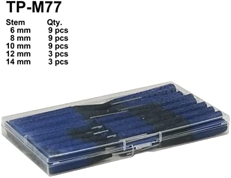 ZERINT TP-M77 צמיגים תקע צמיגים ערכת גזע 33 יח ', גזע עטוף: DIA. 1/4 9 יח ', דיא. 5/16 9 יח', דיא. 3/8 9 יח ', דיא. 1/2 3 יח' ו -9/16