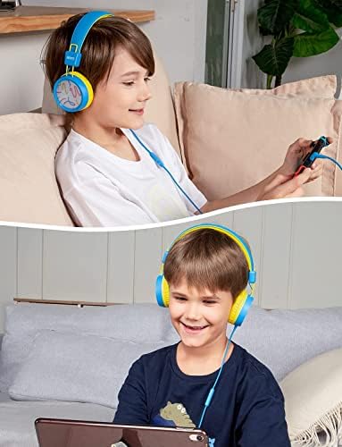 Riyo KH20 אוזניות לילדים עם מיקרופון HD התואם לטלפונים/מחשבים ניידים/טאבלטים/מחשבים ומכשירי משחק
