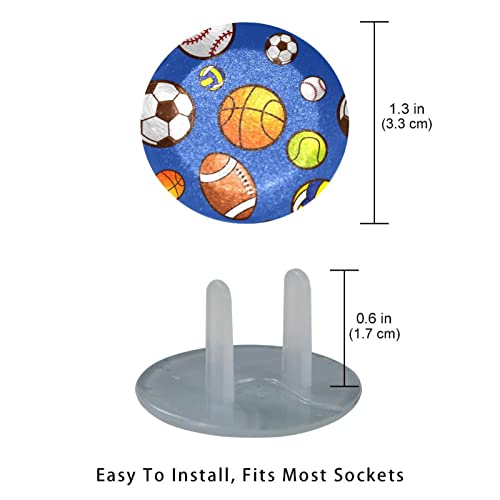 כדורגל כדורגל כדורגל שקע כדורגל מכסה 12 חבילות - כיסויי תקע של בטיחות לתינוקות - עמיד ויציב - הוכחת ילדים בשקעים שלך בקלות