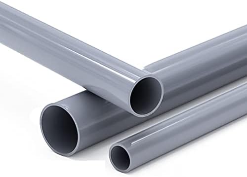 צינורות טינגצ'או PVC אורך צינור פלסטיק אפור קשיח אורך 50 סמ / 19.6 רגל ליישומי ציוד מעבדה בצנרת תעשייתית, 25 ממ