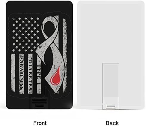 סוכרת ארהב דגל מודעות לכרטיס בנק אשראי USB כונני פלאש זיכרון נייד כונן אחסון מקש נייד 32 גרם