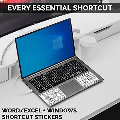 Synerlogic Windows + Word/Excel מדריך להתייחסות מהירה מדבקות קיצור מקשים, ויניל ללא הפסקה