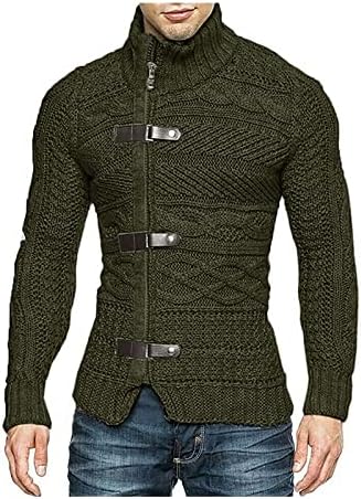 חורף פעיל בתוספת גודל סוודר שרוול ארוך גברים קלאסי בצבע מוצק סוודרים חמים סוודרים צוואר צוואר צווארון zipup fit knit9