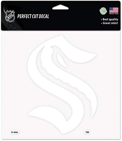 Wincraft NHL Seattle Kraken 8 '' x 8 '' מדבקות לוגו ויניל חיצוניות לבנות
