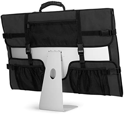 קורמיו נסיעות נשיאת תיק תואם עם אפל 21.5 איימק מחשב שולחני, מגן אחסון מקרה צג אבק כיסוי תואם עם 21.5 איימק מסך ואבזרים, שחור, פטנט