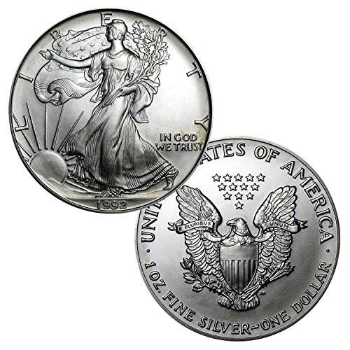 1992 American Silver Eagle $ 1 מבריק ללא מחזור