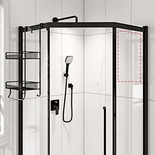 חדר אמבטיה RRAEOY מעל מקלחת הדלתות, מדף תלוי, עם סלי אחסון, מתלה מגבות וקרסים לשמפו, מרכך, סבון