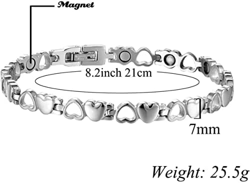צמידי טמישיון לנשים וגברים, 8.27 אינץ 'צמידים עיצוב לב אלגנטיים באורך מתכוונן