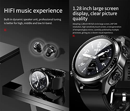 Tuanzi JM03 2 ב 1 שעון חכם עם אוזניים 1.28 Smartwatch TWS Hifi Stereo אוזניות אלחוטיות משולבת שיחת טלפון Bluetooth עבור Android iOS