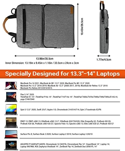 MOKO 13.3-14 אינץ 'מארז שרוול נייד, שקית מגן עם רצועת כתפיים וידית מתאימה MacBook Pro M2 14 2023/13 M2 2022/Pro M1 Pro/M1 Max 14.2 2021,