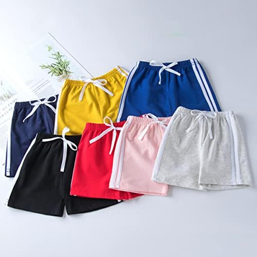 GFQLONG פעוט בנות בנות 3 חבילות מכנסיים קצרים אתלטים של כותנה, מכנסי כדורגל אופנתיים קיץ לילדים