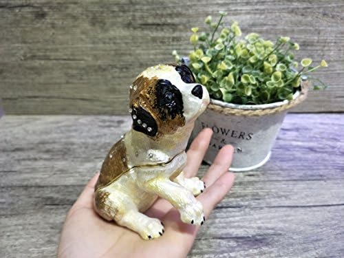 znewlook חדש כלב פיוטר ציד צירים תכשיטי תכשיט תכשיטים מזכרת קופסת מזכרת כלב פסל מיניאטורה מתנה ליום הולדת