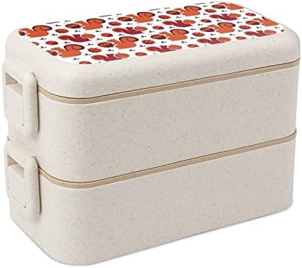סנאי חמוד כפול קופסת בנטו בנטו קופסת בנטו מודרנית מיכל בנטו עם סט כלים