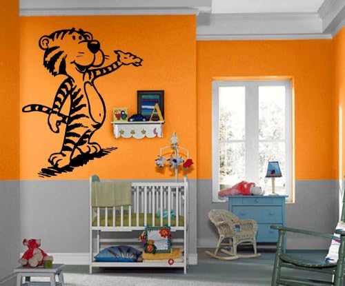 קריקטורה חמודה תינוקת נמר חתול ילדים חדר ילדים עיצוב בעלי חיים עיצוב קיר קיר קיר מדבקה מדבקות ויניל M283