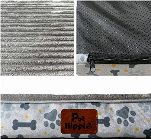 מזרן מיטת כלבים אורטופדי פטיפי, מיטות כלבים קצף ביצה-קריטציה למיטה של ​​M/L/XL-מחצלת מיטת מחמד פלוקס מעוצבת עם כיסוי רחיץ נשלף, רירית