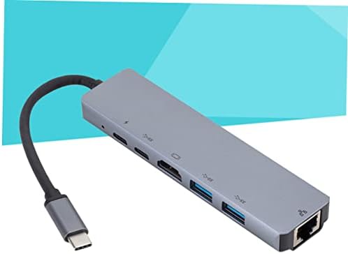 Solustre 6 1 מתאמי USB USB A Hub מתאם מחשב סוג ל- Gigabit Ethernet RJ45 LAN Adapter סוג לממרת רכזת USB 3. 1 ממיר טעינה PD סוג C כדי להתאים