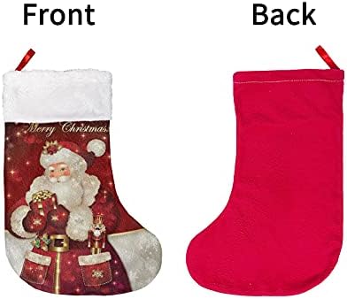 חיבוקים רעיון X-Mas Santa Claus עם עיצוב חבילה גרב חג מולד קיבולת גדולה תלויה ניידת לחג משפחתי לחג חג המולד Decor-6 Pack
