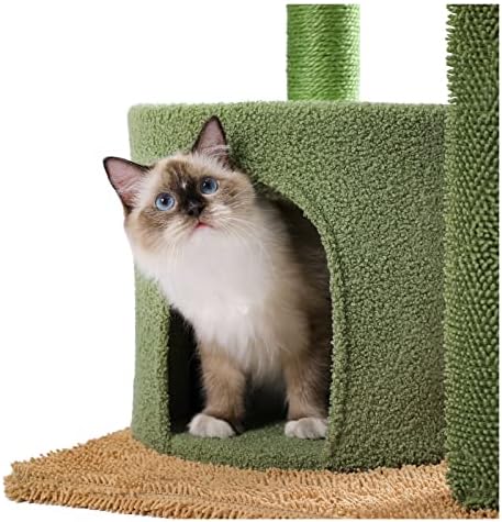בית החתול של Uvou Cat Toop מגדל החתול עם שריטות פוסט קקטוס חמוד ריהוט לבית עם קן דירה מורדרן חיות מחמד מגרד
