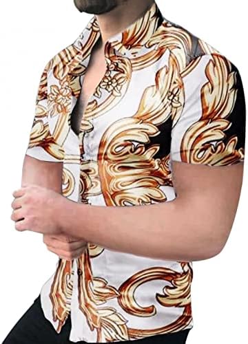 חולצות Towmus לגברים גברים דקיקים עם שרוול קצר מודפס של חולצות פופלין חולצות חולצות חולצות חולצות חולצות חולצות טוניקה