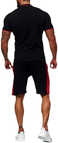 אימונית של ריאלדו לגברים עם 2 חלקים עם שרוול קצר ומכנסיים קצרים של קיץ בלוק צבע ספורט סט ספורט.