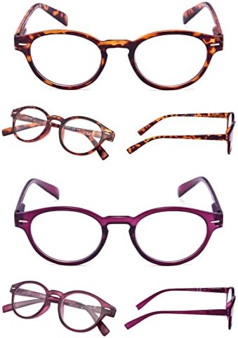 לור קריאת משקפיים 4 חבילה רטרו מפתח חור סגלגל עגול נשים