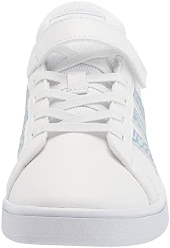נעל טניס של אדידס גרנד קורט, לבן/לבן/ראייה מטאלית, 10.5 ארהב יוניסקס ילד קטן