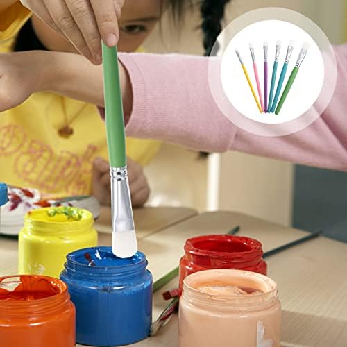 ערכות כלים לילדים ויקסקי מברשת צבע קטן 6 מחשב מברשות צבע לילדים ילדים מברשות צבע הגדרת ניילון שיער שטוח מברשות צבע גן ילדים לצבע רחיץ