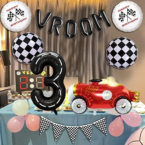 קישוטי מסיבות ליום הולדת לבלון מירוץ - ציוד למסיבות לרכב מירוץ לקישוטים ליום הולדת שמח - אלפבית ומספר בלונים לעיצוב מסיבות - בלוני רכב