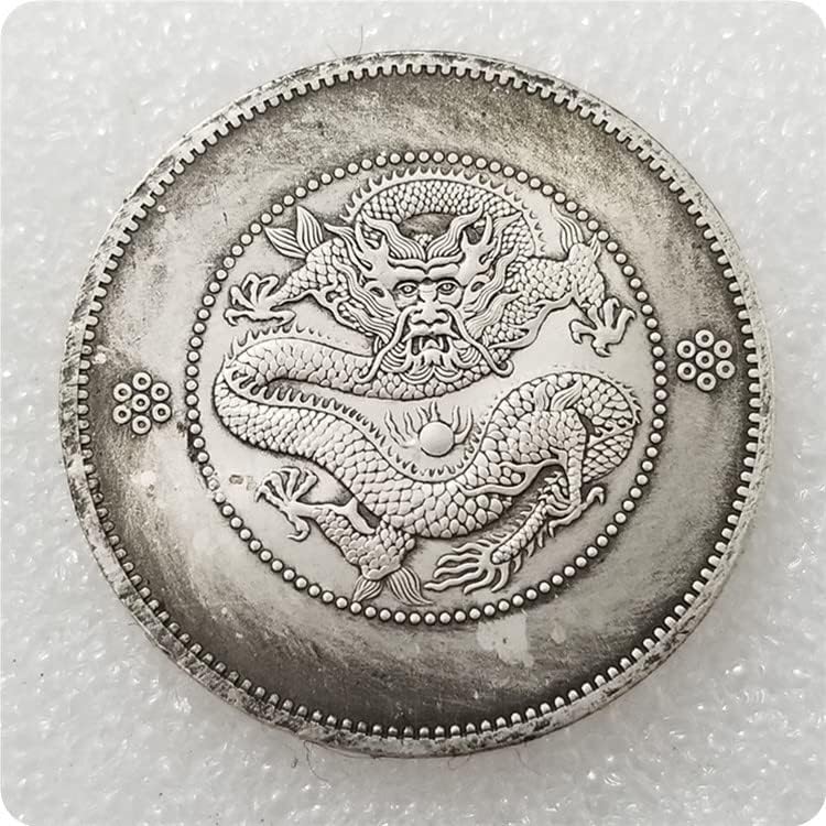 מלאכות עתיקות מעבות את דקינג גואנגסו יואנבו יונאן שבעה מטבעות שני סנט דולר כסף ישן 0192