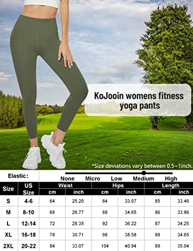 קוג'וין נשים חותלות מותניים גבוהות עם כיסים או משיכה, מעלית קת רמת צלעות חלקה של מכנסי יוגה יוגה