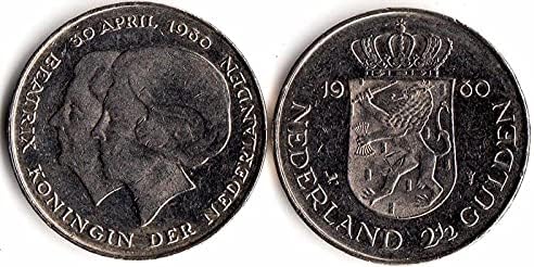 הולנד האירופית 2.5 מגן 2 1-2 מטבע מגן 1980 מהדורה מטבע זיכרון מטבע מטבעות זרות אוסף מתנות