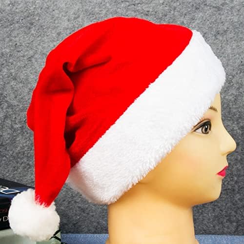 נוגי חג המולד אדום זהב קטיפה קטיפה שוליים חג המולד כובע למבוגרים ילדי של סנטה כובע 2 יחידות אדום