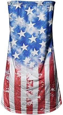 סטרפלס נשים טנק טנק אמריקאי דגל אמריקאי מודפס צינור עליון 4 ביולי חולצות טוניקה מזדמנות ללא שרוולים גופיות קיץ