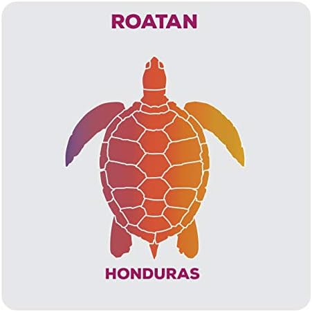 Roatan Honduras מזכרות רכבת אקרילית עיצוב צב 4-חבילות