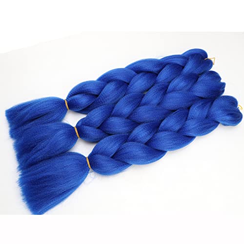מקורי ג ' מבו צמות שיער הארכת 3 יחידות רויאל כחול צבע 24 אינץ 100 גרם יחידה עבור טוויסט תיבת קולעת שיער