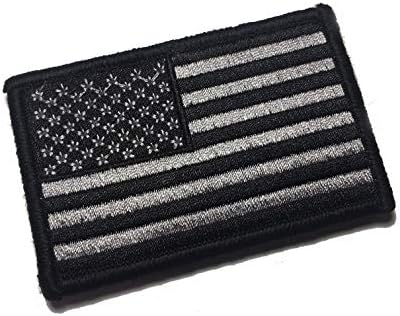 3X2 אינץ 'שחור ואפור ארהב הפך דגל פטריוטי אמריקאי עמיד ארהב טלאי מוראל אחיד
