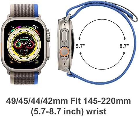 לולאת שבילים תואמת לפס Apple Watch Ultra 49 ממ 45 ממ 44 ממ 42 ממ, נמתחת ניילון ארוג ספורט לולאה רצועת החלפה קלועה לרצועת Apple Watch Ultra