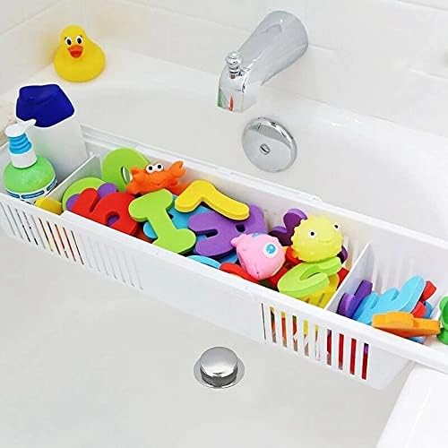 אמבטיה נושא כלים מגש אמבטיה סל מדף מתלה אמבטיה צעצועי ארגונית נשלף אחסון מדף
