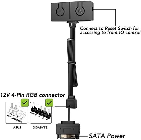 ממיר Ezdiy-Fab RGB, 12V RGB ל- 5V Argb Transfer Hub עם מפצל 3 כיוונים, לוח אם עם כותרת 12 וולט 4 פינים יכולה לשלוט על מוצרי 5V להוסיף