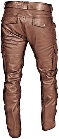 מכנסי עור דמוי עור מכנסיים של Steampunk מכנסיים מכנסיים דקיקים מכנסיים מעור מכנסיים לגברים