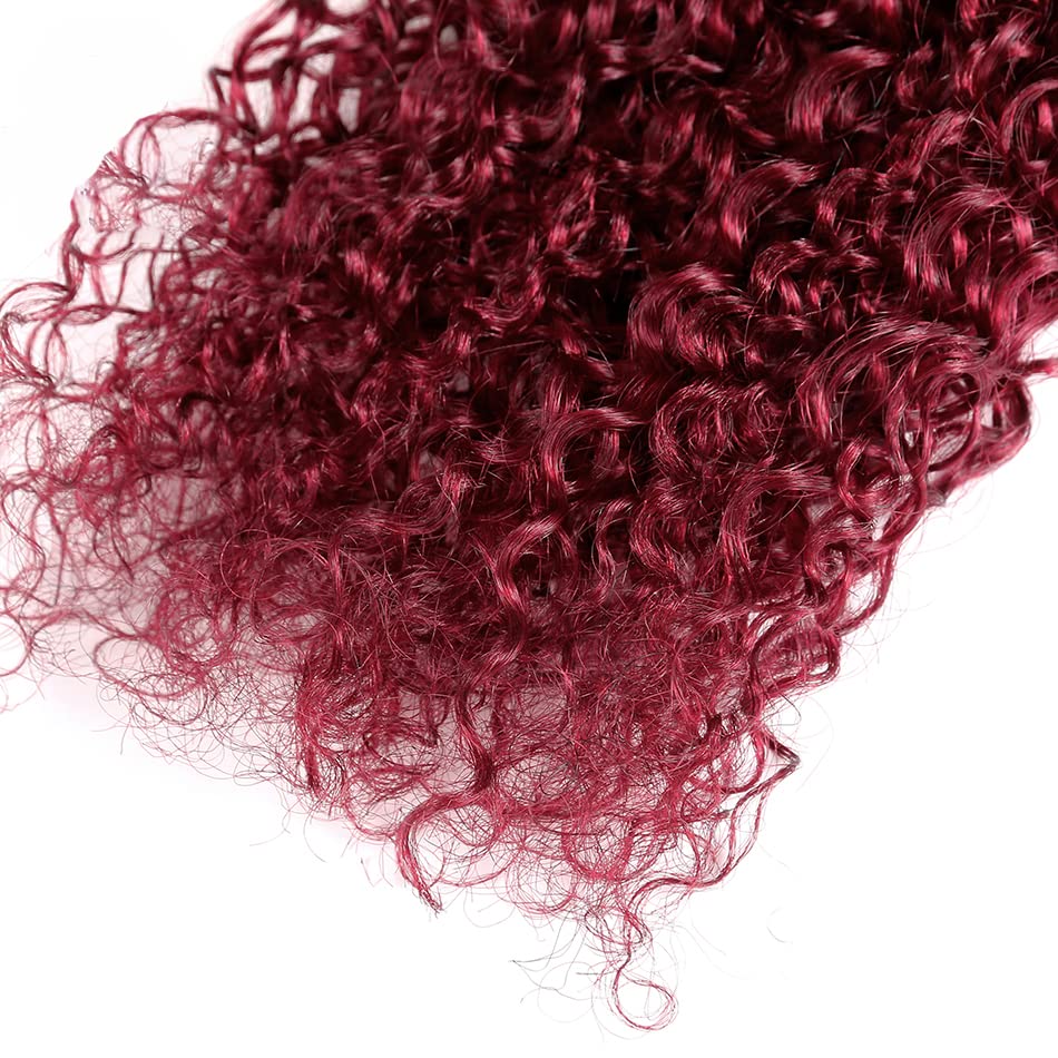 199 ג ' יי שיער טבעי חבילות אומברה מתולתל חבילות בורגונדי קינקי מתולתל גל חבילות בורגונדי שיער חבילות לארוג 16 אינץ 8 כיתה ברזילאי שיער