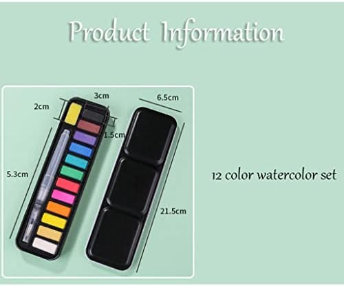 SLSFJLKJ 12/18/24 צבעים צבעי צבעי מים מוצקים סט קופסת מתכת ניידת עם אספקת אמנות מקצועית של מברשת צבע מברשת