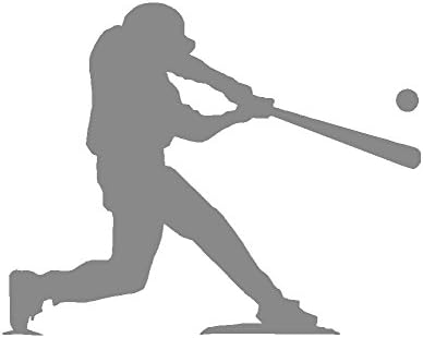 שחקן בייסבול מחבט מדבקות ויניל - גודל: 5 , צבע: כסף - לחלונות, קירות, פגושים, מחשב נייד, ארונות וכו '.