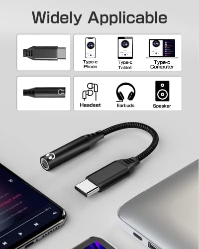 USB C עד 3.5 ממ אוזניות AUX מתאם שקע, סוג C לאוזניות מתאם שמע עם שבב DAC לפיקסל 4 3 2 XL, סמסונג 22 Galaxy S22/S21 Ultra Note 20/10 S10