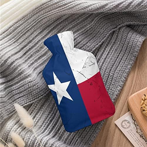 דגל מדינת טקסס בקבוק מים חמים במצוקה עם כיסוי שקית מים חמה גומי חמוד בקבוק מים חמים לספת מיטה