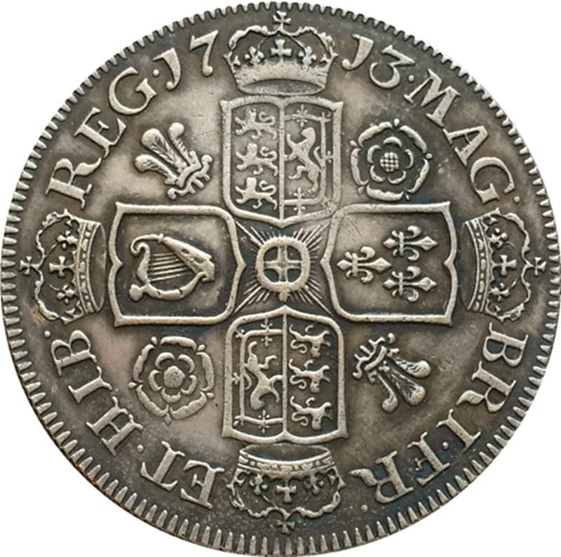 1713 מטבעות בריטים טהור נחושת טהורה אוסף מלאכת מטבעות עתיקות כסף עתיקות