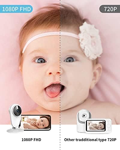 BJS 1080p מצלמה מקורה לילד/זקנה/מטפלת/חיית מחמד, מצלמה ביתית עם ראיית לילה אינפרא אדום ואחסון דו כיווני, תנועה וקול, לבן